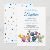 Feestelijke Cactus BOY BAPTISM Fiesta Kaart (Voorkant / Achterkant)