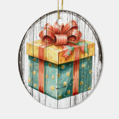 Feestelijke Cadeaudoos - Kerstversiering Keramisch Ornament (Links)