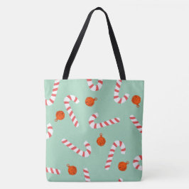 Feestelijke Candy Cane Christmas Canvas tas