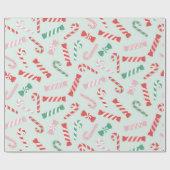 Feestelijke Candy Cane Delight Pattern Cadeaupapier (Vlak)