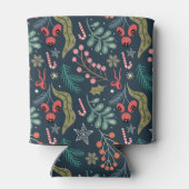 Feestelijke Candy Cane en Holly Pattern Blikjeskoeler (Achterkant)