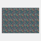 Feestelijke Candy Cane en Holly Pattern Inpakpapier Vel (Voorkant)