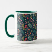 Feestelijke Candy Cane en Holly Pattern Mok (Links)