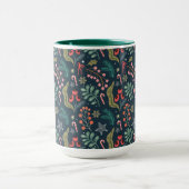 Feestelijke Candy Cane en Holly Pattern Mok (Midden)