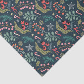 Feestelijke Candy Cane en Holly Pattern Tissuepapier (Detail)