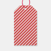 Feestelijke Candy Cane Gestreepte Kerst Rood Wit Cadeaulabel (Achterkant)