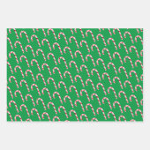 Feestelijke Candy Cane Kerst Waterverf Inpakpapier Vel (Voorkant 2)