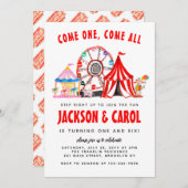 Feestelijke Carnaval Circus Show Kind Joint Birthd Kaart (Voorkant / Achterkant)