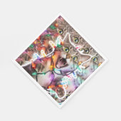 Feestelijke Cat Christmas Party servetten (Hoek)