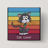 Feestelijke Cat Lover Button (Voorkant)