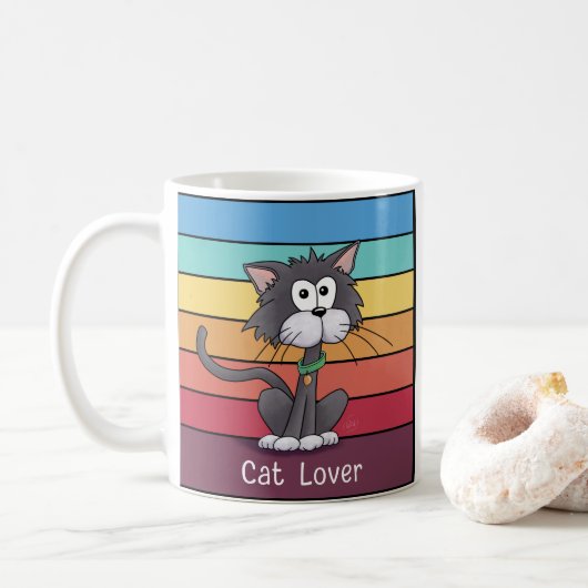 Feestelijke Cat Lover Coffee Mok (Met donut)