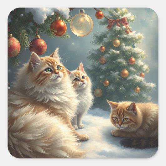 Feestelijke Cat Stickers (Voorkant)