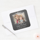 Feestelijke Chalkboard stijl aangepaste foto Vierkante Sticker (Envelop)