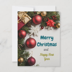 Feestelijke Cheer: Kerstmis en Nieuwjaar Groeten Feestdagenkaart