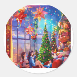 Feestelijke Cheer Sticker" Ronde Sticker