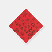 Feestelijke Chinese karakter kalligrafie 福 zegenin Servet (Hoek)