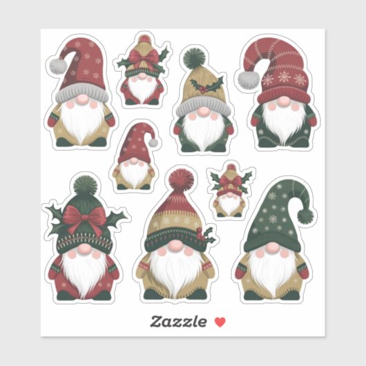 Feestelijke Christmas Gnome Sticker Blad (Vel)