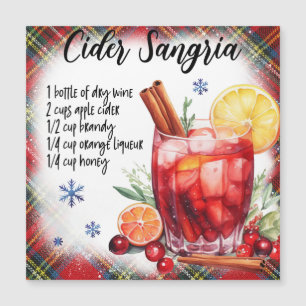 Feestelijke cider Sangria Magnetische Recept Kaart