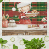 Feestelijke Classic Rood Groen Goud Tartan Mrs Cla Theedoek (Gevouwen)