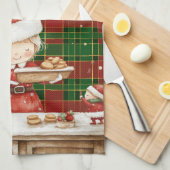 Feestelijke Classic Rood Groen Goud Tartan Mrs Cla Theedoek (Quarter Fold)