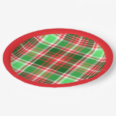 Feestelijke Classic Rood Groen Wit Kerstspel Papieren Bordje (Gekanteld)