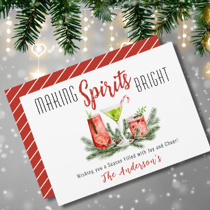 Feestelijke Cocktails Maken Geesten Helder Aquarel Feestdagenkaart