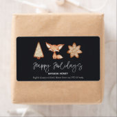 Feestelijke Cookie Trio Kerstmis Verzendlabels Etiket (Insitu)