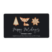 Feestelijke Cookie Trio Kerstmis Verzendlabels Etiket (Voorkant)