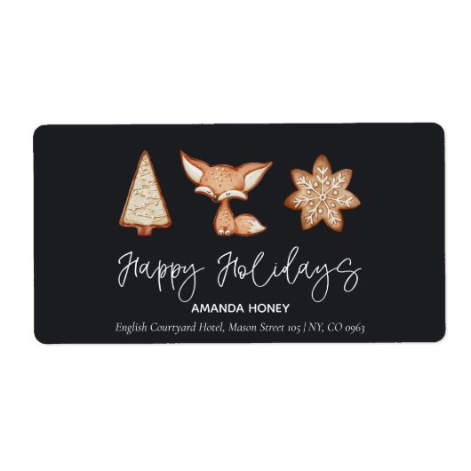 Feestelijke Cookie Trio Kerstmis Verzendlabels Etiket (Voorkant)