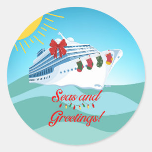 Feestelijke Cruiseschip Ronde Sticker