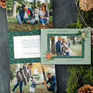 Feestelijke Cute Kerst Bloem 1 Foto  Drieluik Wenskaart