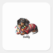 Feestelijke Dachshund Delight Sticker (Voorkant)