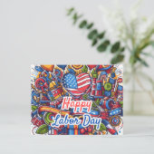 Feestelijke Dag van de Arbeid Briefkaart (Staand voorkant)