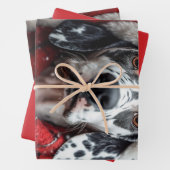 Feestelijke Dalmatiër in Santa Attire Inpakpapier Vel (In situ)