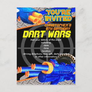 Feestelijke Dart Wars Laser Tag Schuim Decoratie v Uitnodiging Briefkaart