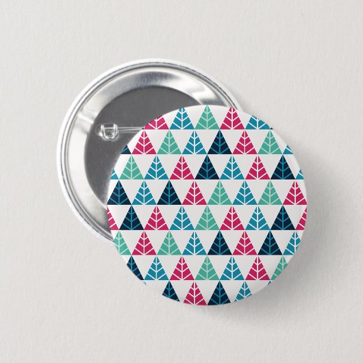 Feestelijke dennendriehoek Mozaïek Abstract Kerstm Ronde Button 5,7 Cm (Voorkant /achterkant)