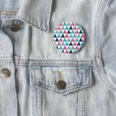 Feestelijke dennendriehoek Mozaïek Abstract Kerstm Ronde Button 5,7 Cm (In situ)