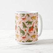 Feestelijke Dinosaur kerstboom vakantiepatroon Koffiemok (Voorkant rechts)