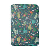 Feestelijke Dinosaurussen Kerstpatroon Badmat (Voorkant Verticaal)