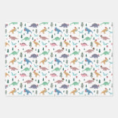 Feestelijke Dinosaurussen Kerstpatroon Inpakpapier Vel (Voorkant 3)