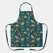 Feestelijke Dinosaurussen Kerstpatroon Schort (Voorkant)
