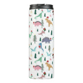 Feestelijke Dinosaurussen Kerstpatroon Thermosbeker (Achterkant)