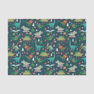 Feestelijke Dinosaurussen Kerstpatroon Tissuepapier