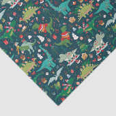 Feestelijke Dinosaurussen Kerstpatroon Tissuepapier (Detail)