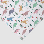 Feestelijke Dinosaurussen Kerstpatroon Tissuepapier (Detail)
