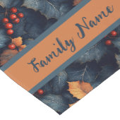 Feestelijke donkerblauwe blad en bessen patroon korte tafelloper (Hoek)