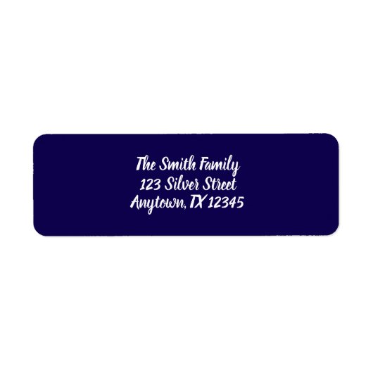 Feestelijke donkerblauwe kerstadres Sticker labels (Voorkant)