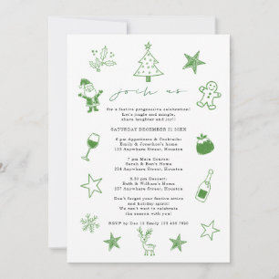 Feestelijke Doodles Progressief Kerstfeest Kaart