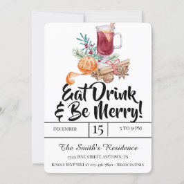 Feestelijke Drinken Feest Eet Drink & Wees Vrolijk Kaart