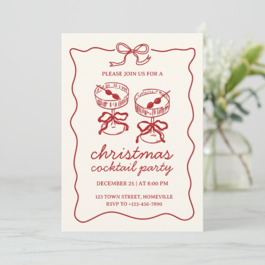 Feestelijke Drinken kerstfeest met feestdag Cockta Kaart (Staand voorkant)